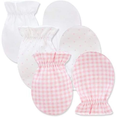 100% Certified Organic Cotton Baby No Scratch Mittens For Newborn to 0-6 Months