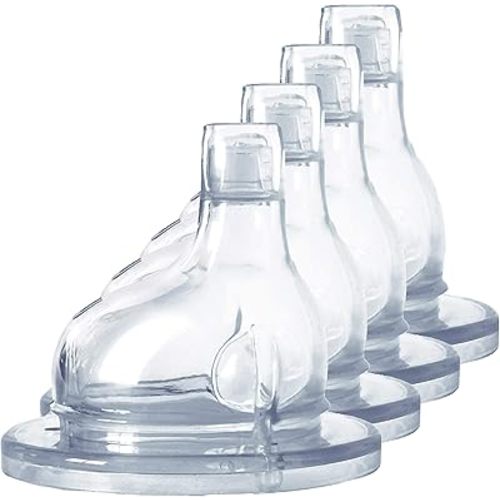 Pura Kiki XL Sipper Spouts - 100% Medical-Grade Silicone, Anti-Colic, Non Plastic Suitable for Babies, Kids, Toddlers, Preschoolers - 4-Pack