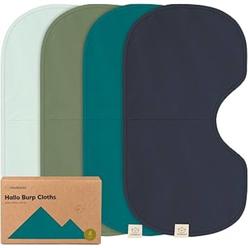 KeaBabies 4-Pack Baby Burp Cloths Baby Girl, Boy - Organic Cotton Burp Cloth, Extra Large, Absorbent, Soft Burping Cloths & Bibs Set for Babies, Newborn Burp Clothes, Thick Burp Rags (Eclipse)