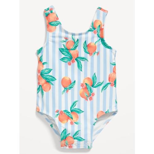 Printed Back Tie-Cutout One-Piece Swimsuit for Baby (0-3)
