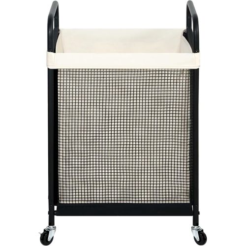 STO STO Laundry Hamper, 90L Rolling Laundry Sorter Cart with Removable and Washable Liner Bag, Rolling Clothes Hamper with Metal Handle for Laundry Room and Bedroom