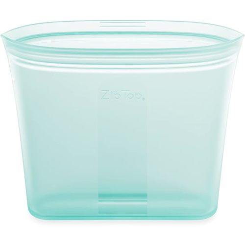 Zip Top Reusable Food Storage Bags | Sandwich Bag [Teal] | Silicone Meal Prep Container | Microwave, Dishwasher and Freezer Safe | Made in the USA