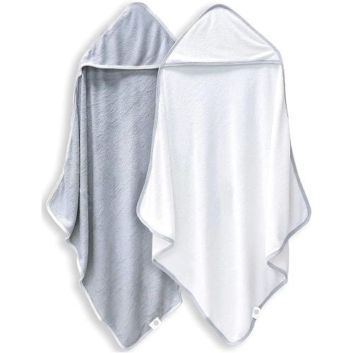 2 Pack Baby Bath Towel - Rayon Made from Bamboo, Ultra Soft Hooded Towels for Babies,Toddler,Infant - Newborn Essential -Perfect Baby Registry Gifts for Boy Girl