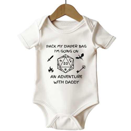 Pack My Diaper Bag I'm Going On An Adventure With Daddy Baby Bodysuit, Dungeons & Dragons, Baby Announcement One Piece