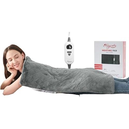 XL Electric Heating Pad for Back Pain Relief, 33" x 17" Extra Large Heat Pad for Neck, Shoulders, Abdomen & Period Cramps, Fast Heating with 6 Heat Settings, 4 Auto-Off Timers, FSA Eligible Items