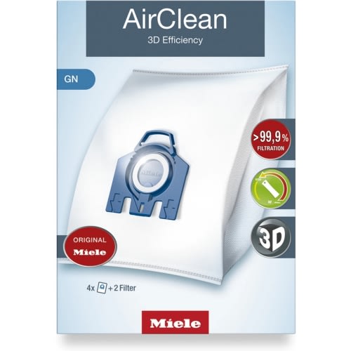 Miele AirClean 3D Efficiency GN Filter Dust Bags, White/Blue