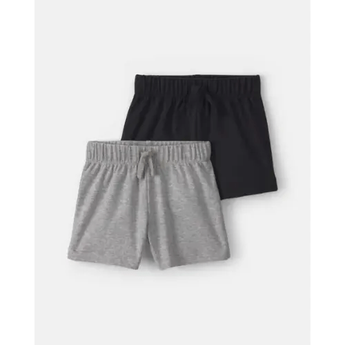 Baby 2-Pack Shorts - Grey/Black | Carter's