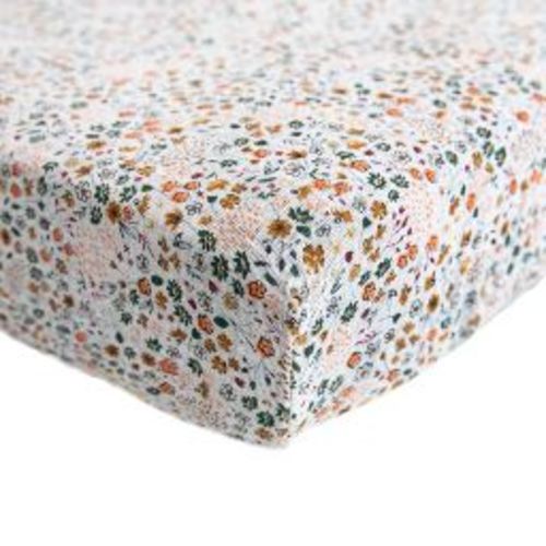 Little Unicorn Cotton Muslin Crib Sheet - Pressed Petals