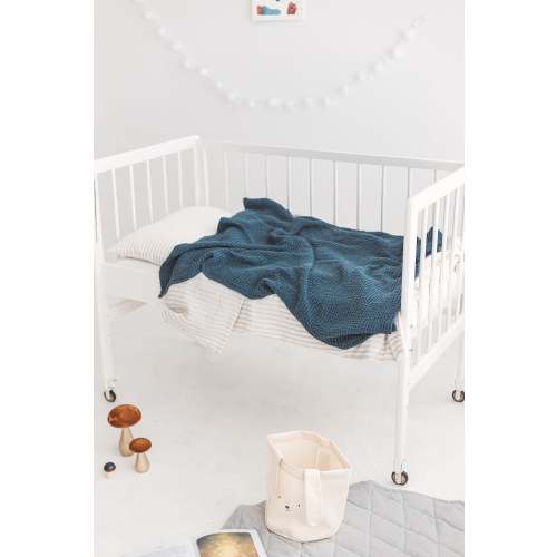 Dark Teal Waffle Linen Baby Blanket