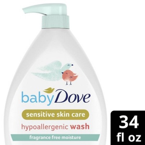Baby Dove Fragrance Free Moisture Hypoallergenic Baby Wash - 34oz