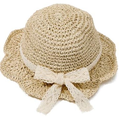 Century Star Baby Girls Straw Sun Hats for Infant Kids Summer Beach Hat for Toddler with Bow