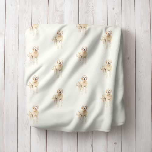 Watercolor Goldendoodle Minkey Fleece Blanket, Goldendoodle Dog, Goldendoodle Mom Gift, New Puppy Gift, Dog Blankets, Nursery Blanket