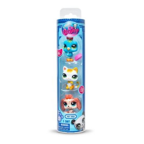 Littlest Pet Shop 3pk Collectible Figures - Llasa Opso, Cat, Fancy Bird