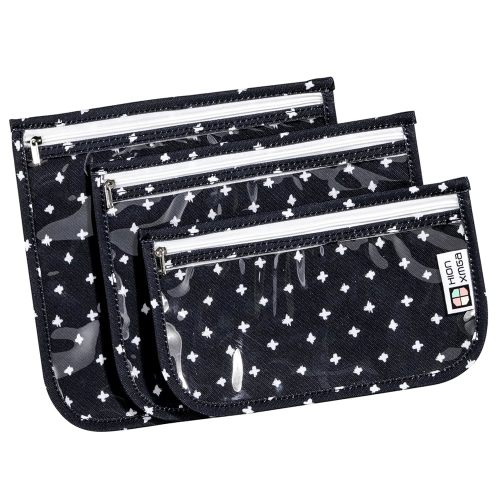 TSA Approved Toiletry Bag, Set of 3 Clear Travel Toiletry Bag Quart Size Zipper Travel Pouch, Waterproof Makeup Cosmetic Bag for Women Men Kids Toiletries Carry on, Plus
