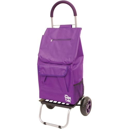 dbest products Trolley Dolly Purple Foldable Shopping cart for Groceries with Wheels and Removable Bag and Rolling Personal Handtruck Standard, 1 unit