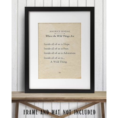 11x14 Unframed Maurice Sendak Typography Book Page Print