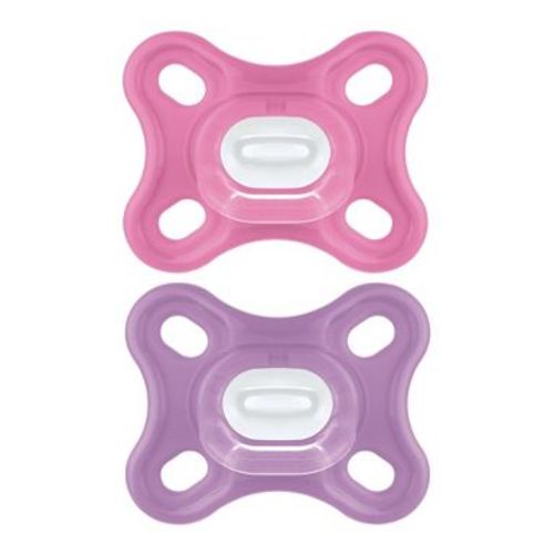 MAM Comfort 1 Newborn Lightweight Silicone Pacifier - Girl - 2pk