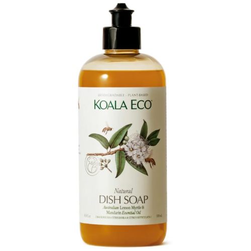 Koala Eco Natural Dish Soap - Plant-Based, Eco-Friendly - with Australian Lemon Myrtle & Mandarin Essential Oil - DSH SOAP - 16oz