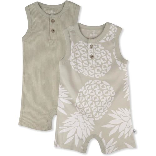 HonestBaby Multipack Short Romper Sets and Dresses 100% Organic Cotton for Infant Baby, Toddler