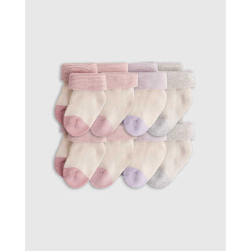 Organic Fold Over Socks 8-Pack - Baby Girl