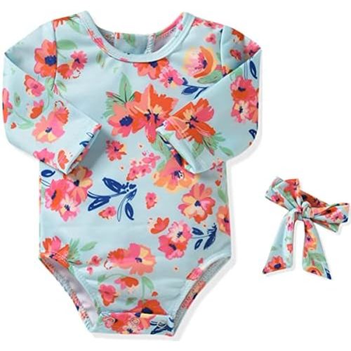 Aalizzwell Baby Girls One Piece Long Sleeve Swimsuit