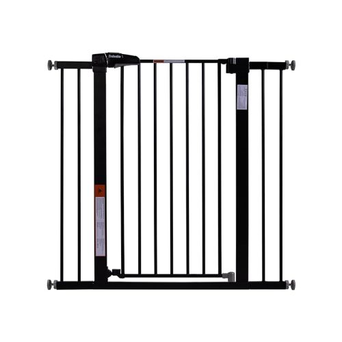BABELIO 36" Tall Baby Gate, 26-40" Wide Auto Close Pet Gate, Pressure Mounted Metal Dog Gate, Easy-Install No Drilling, No Tools Required, with Wall Protectors and Extension Kits, Black