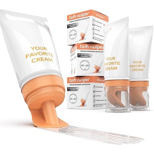 Eli & Ali Tush Swiper - Diaper Rash Cream & Butt Paste Applicator - Universal Fit for Most Diaper Creams | Mess-Free & Hygienic Alternative to Cream Spatula - Carry Less Baby Gear - Orange, 3 Pack