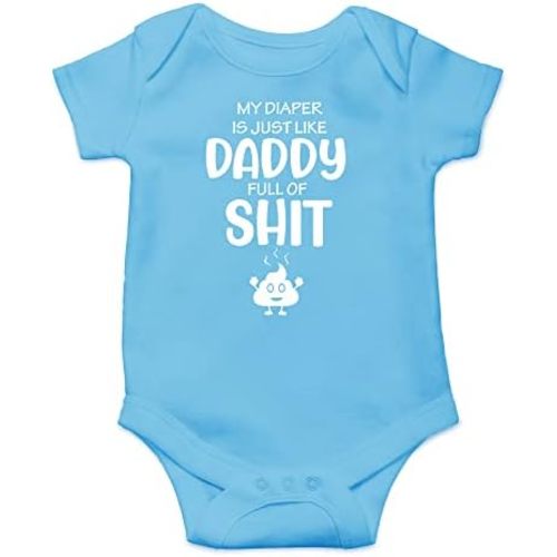 CBTwear My Diaper Is Just Like Daddy Full - Baby Clothes - Funny Newborn Bodysuit Outfits for Boys and Girls