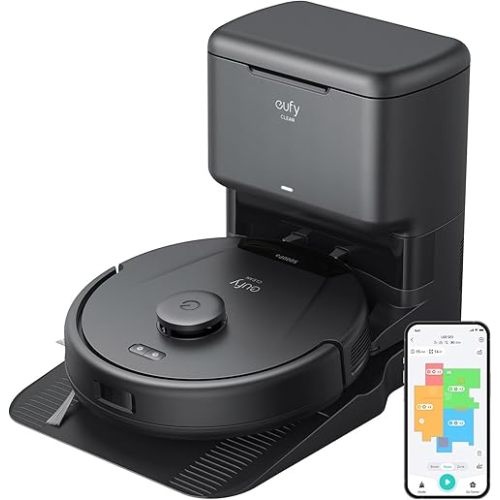 eufy L60 Robot Vacuum with Self Empty Station, Hair Detangling Technology, Up to 60 Days Hands Free Cleaning, 5,000 Pa Suction, Remove Hair, Dust