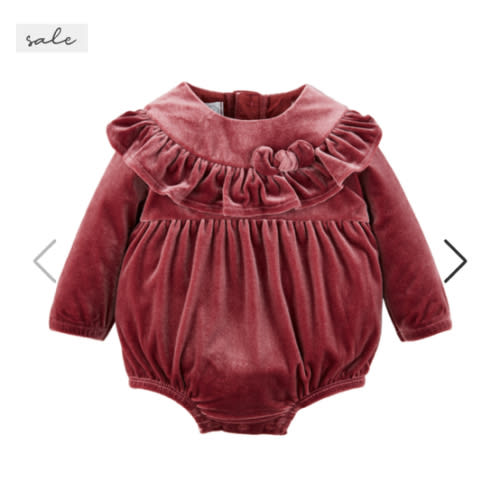 Berry Velvet Baby Romper