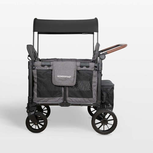Wonderfold W2 Luxe Pro Charcoal Gray Double Kids Stroller Wagon