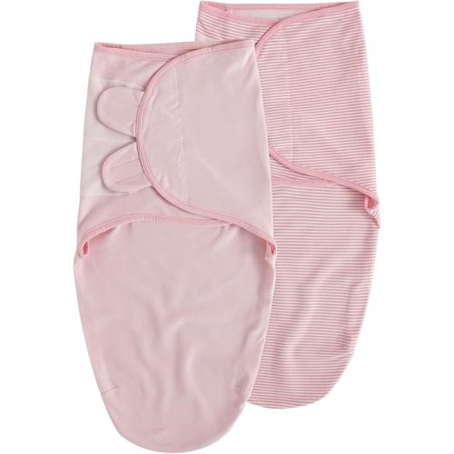 Soarwg Kids Baby Swaddle, Organic Baby Swaddles 0-3 Months, Swaddle Blanket, Swaddle Sack, Adjustable Newborn Infant Swaddle for Girl, Standard 100 by Oeko-TEX, Pink 2 Pack Small
