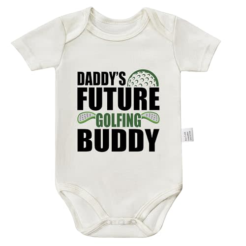 NeulaChic Daddy's Future Golfing Buddy Bodysuit, Baby Boy Outfit, Boys Girls Short Sleeve Jumpsuit Outfits 0-24 Month