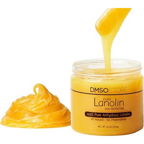 DMSOSTORE Lanolin - 100% Pure Unrefined Sheep Wool, Raw, Anhydrous, USP Grade Multi Use Single Ingredient (2 lbs)