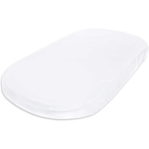 Burts Bees Baby Bassinet Sheet, Infant Fitted BEESNUG Cover, 100% Organic Cotton, Soft Unisex Newborn Essentials for All Standard Oval or Rectangle Bassinet Bed Pads or Mattresses - 15 x 33 Inches