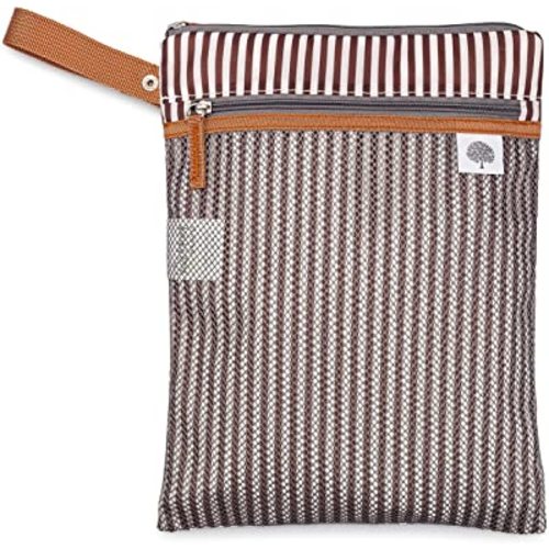 Parker Baby Cloth Diaper Wet Dry Bag - Waterproof Reusable Diaper Bag Accessory with Mesh Organizer and Zippered Pocket for Soiled or Wet Clothes, Diapers, Wipes, Swimsuits