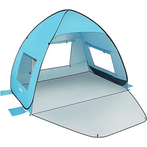 TOBTOS UPF 50+ Pop Up Beach Tent, Easy Set Up Beach Umbrella, Sun Shelter for 2-3 People UV Protection Portable Sunshade, Baby Canopy Cabana, Lightweight with Carry Bag