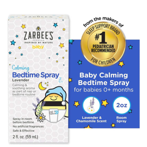 Zarbee's Baby Sleep Spray; Calming Bedtime Spray with Natural Lavender and Chamomile to Help Infant Nighttime Routine; 2oz Bottle