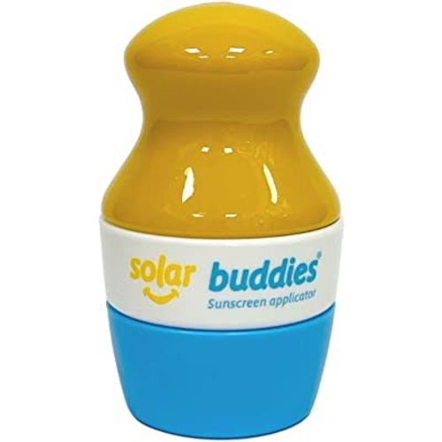Solar Buddies Refillable Roll On Sponge Applicator For Kids, Adults, Families, Travel Size Holds 100ml Travel Friendly for Sunscreen, Suncream and Lotions (Blue)