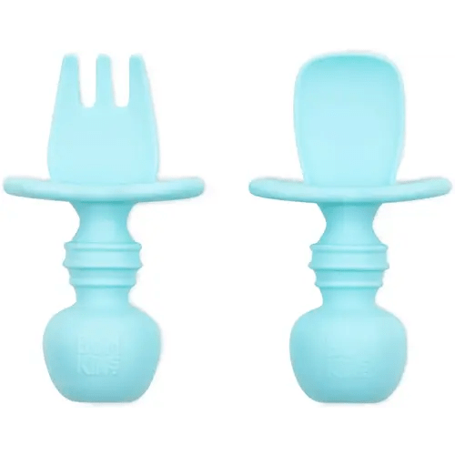 Bumkins Baby Utensils, Utensil Set, Chewtensils Silicone Baby Spoons for Dipping, Self-Feeding, Baby Led Weaning, Training Spoons, First Stage, Babies 6 Months