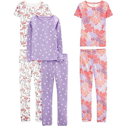 Simple Joys by Carter's Girls' 6-Piece Snug Fit Cotton Pajama Set