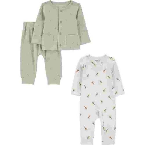 Carter's Child of Mine Baby Unisex Plush Outfit Set and Jumpsuit, 3-Piece, Sizes Newborn-6/9 Months