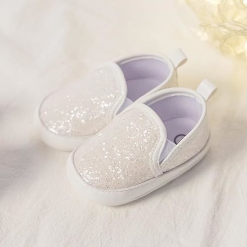 Morbido Infant Baby Boys Girls Canvas Sneaker Toddler Slip On Anti Skid Newborn First Walkers Candy Shoes for 0-18 Months - 6-12 Months Infant - Y8-white