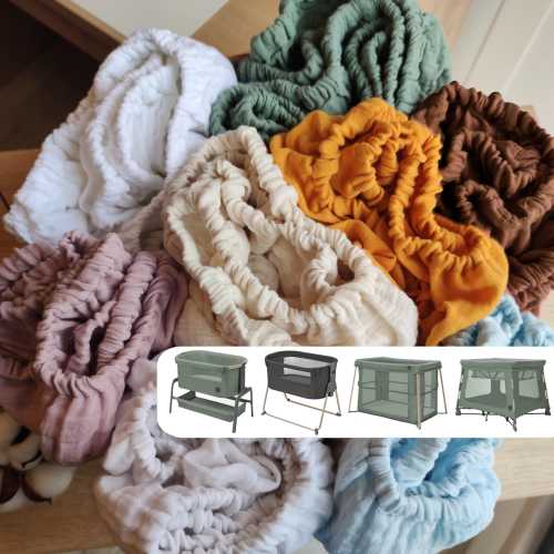 Organic Muslin Sheets for Maxi Cosi Iora, Tori, Iris, Swift Newborn Toddler, Calao, Calidoo