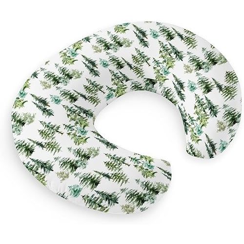 HawSkgFub Watercolor Pine Tree Nursing Pillow Cover for Baby Boys Girls, Christmas Winter Forest Vibe Holiday Breastfeeding Pillow Slipcover, Nursing Pillowcase for Newborn Infant, Cover Only