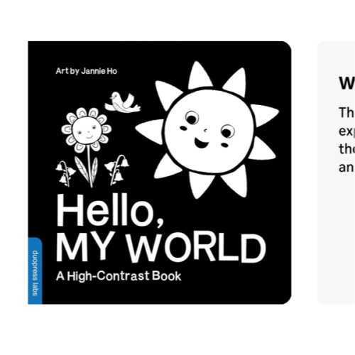 Hello, My World: A High-Contrast Board Book for Babies, Perfect for a Shower Gift