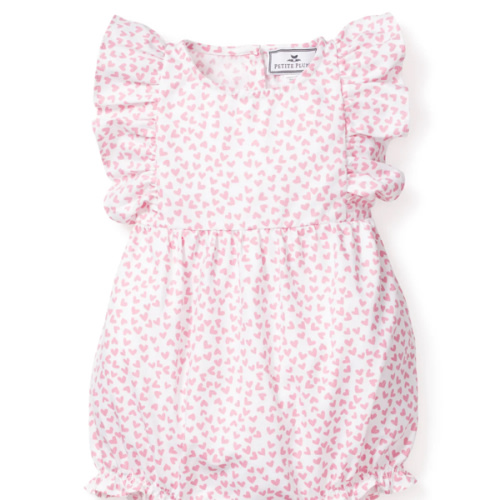 Baby's Twill Ruffled Romper in Sweethearts