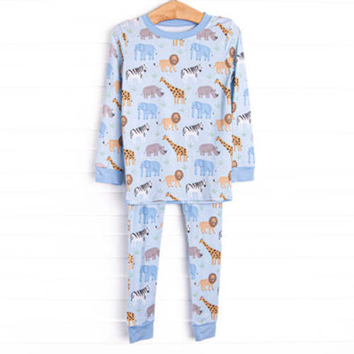 Safari Summer Bamboo Pajama Set, Blue – Stitchy Fish