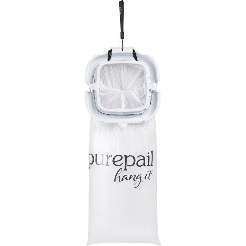 Hang It Diaper Disposal System – White – Odor Control for On-The-Go – Hang from Anywhere – Perfect for Car & Grandparents – Includes 1 Hang It + 5 Lavender Scented Refill Bags + 1 Travel Case