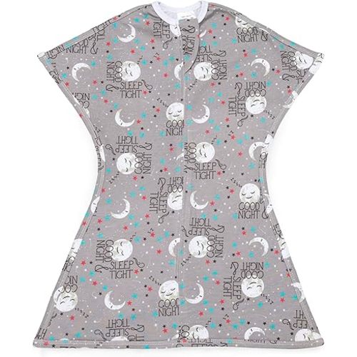 SleepingBaby Zipadee-Zip Transitional Swaddle Sack, 6-12 Month - Roomy Zipper Swaddle for Easy Diaper Changes and Proper Hip Development - Baby Swaddle Sack, Medium - Goodnight Moon
